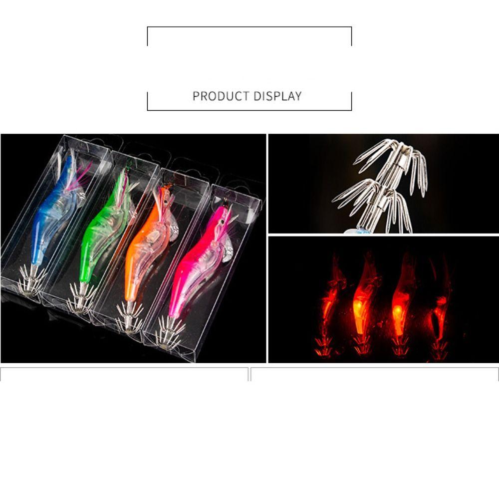 10CM Squid Hook PVC Fishing Bait Durable Wood Shrimp Lures  Fishing
