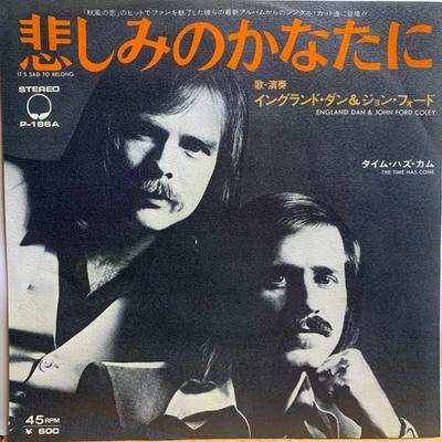 7inch Record ENGLAND DAN  JOHN FORD COLEY  Its Sad To Belong P186A BIG TREE 1977 Japan Rock Used