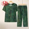 Langsha 2026 Summer Plus Size Cotton Linen T-Shirt Set for Middle-Aged Women