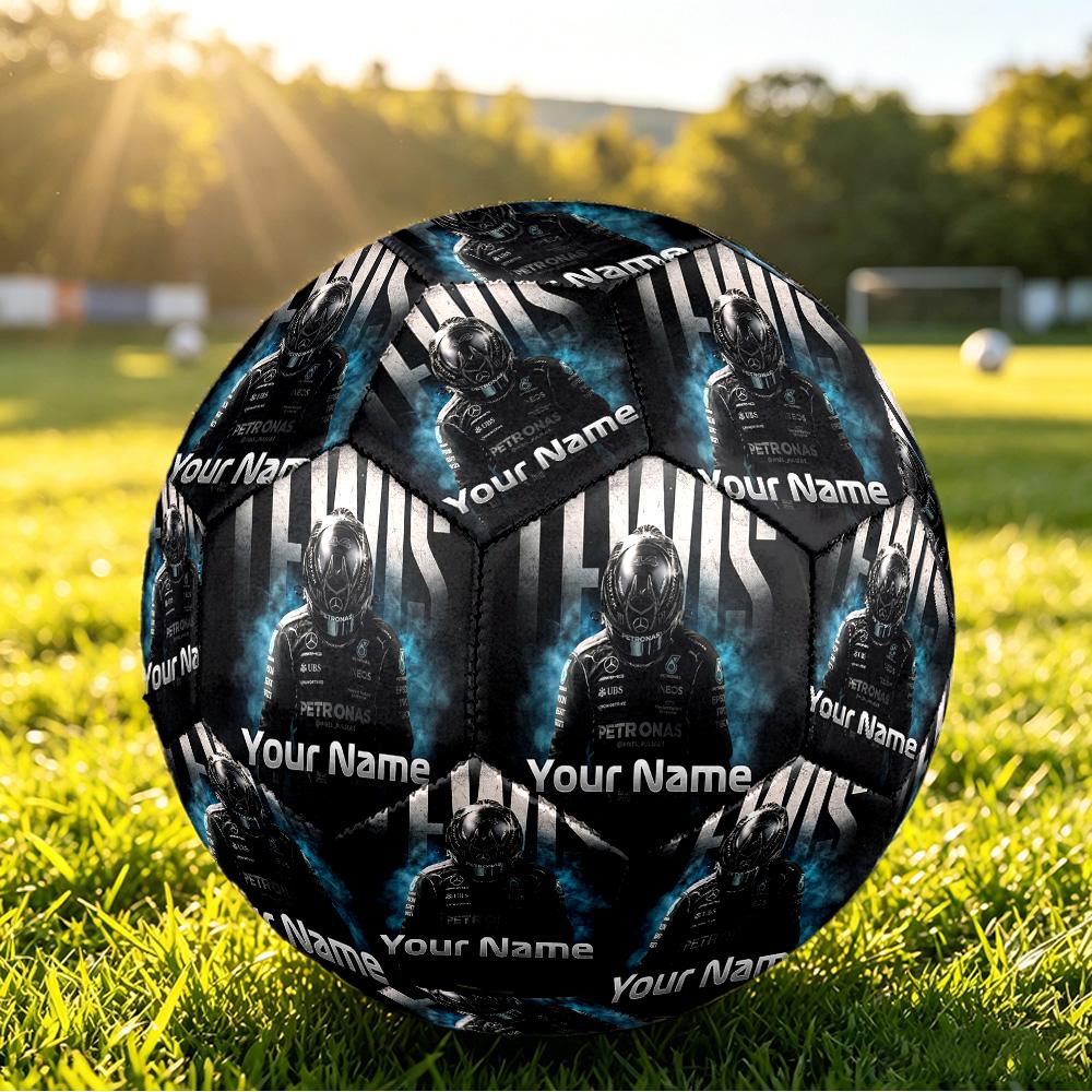 Lewis Hamilton L Size 5 Football, Custom Name Text Personalized Soccer Ball Sport Training Gift