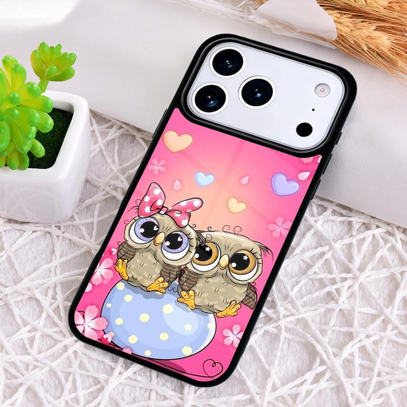 Cute Cartoon Owl Phone Case for iPhone 17 Air 16 15 11 12 14 13 Pro Max Shockproof Cover