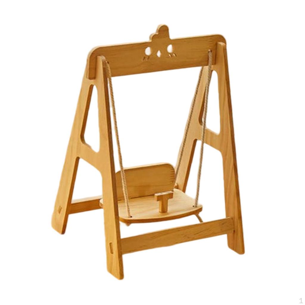 Doll Swing Lightweight Accessories Portable Adjustable Rope Length Wood Toy