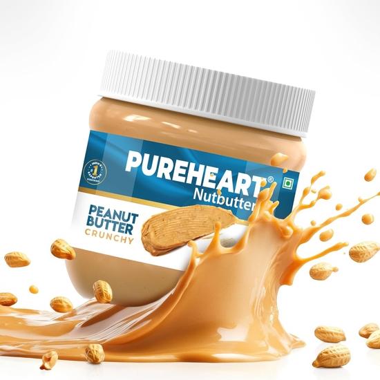 Pureheart Nutbutter Crunchy Peanut Butter 100 gm | Natural & Premium Roasted Peanuts | High Protein, Rich in Fiber | Zero Trans Fats
