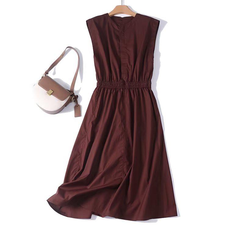 

Summer Sleeveless A-line Cinch Waist Dress for Women Medium