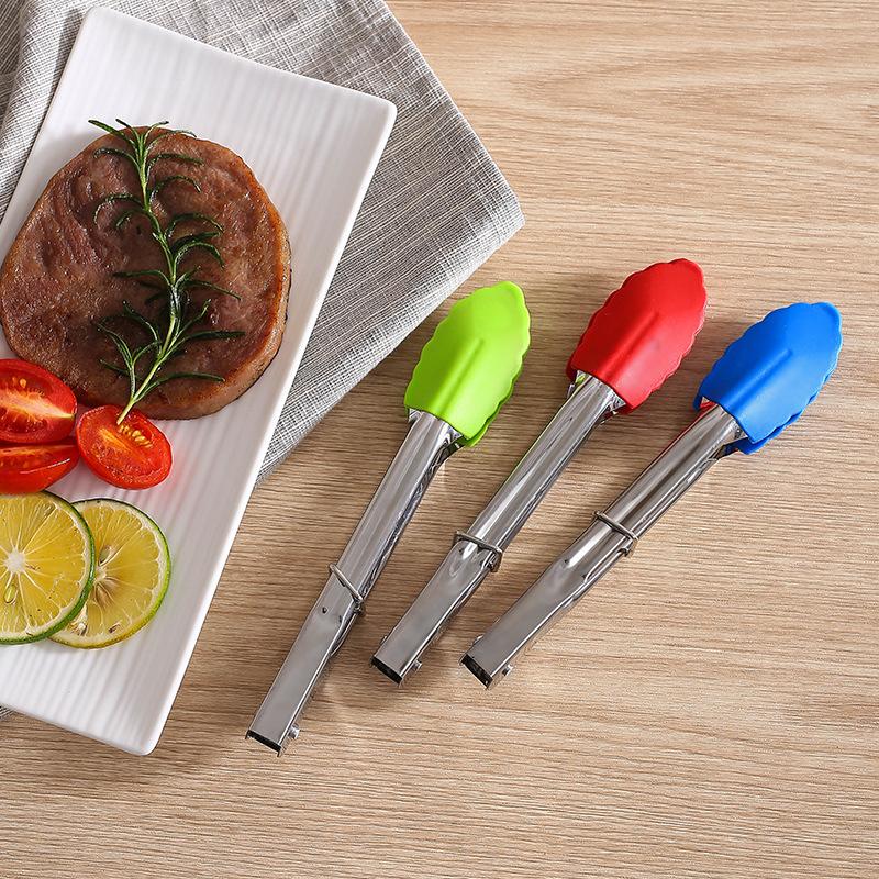 Stainless Steel Silicone Food Tong  Kitchen Tongs Silicone Non-slip Cooking Clip Clamp BBQ Salad Tools Grill Kitchen Accessories