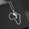 Unique Cultural Jewelry African Map Egyptian Queen Necklace Featuring Stainless Steel Pendant Design For Men Women