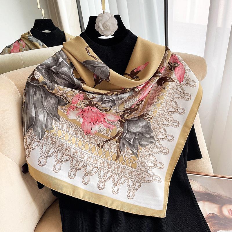 New Style of Literary and Artistic Prints for Women In Autumn and Winter  Warm Scarf Neck Scarf  Floral Gauze Scarf