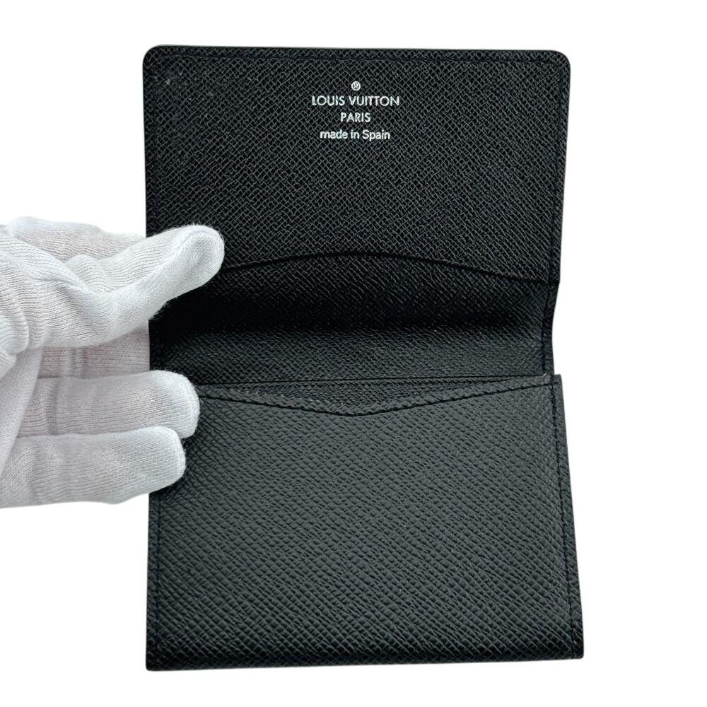 LOUIS VUITTON M30922 Taiga leather Anne Vert Cult De Visit Card Case black leather Used