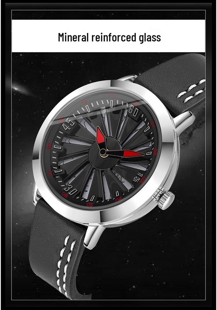 Sanda 1045 Mahjong Rotating Leather Strap Men's Creative Wristwatch