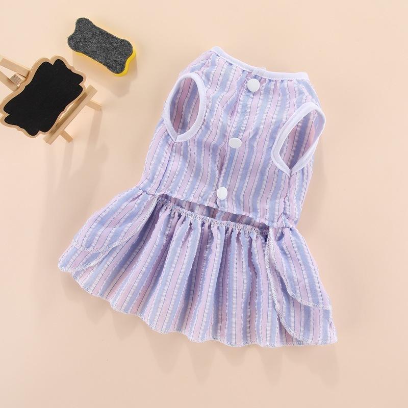 Vertical Stripes Dog Dresses Summer Small Dog Clothes Ropa Perro Chihuahua Cute Skirt Puppy Princess Dress Yorkshire Pet Clothes