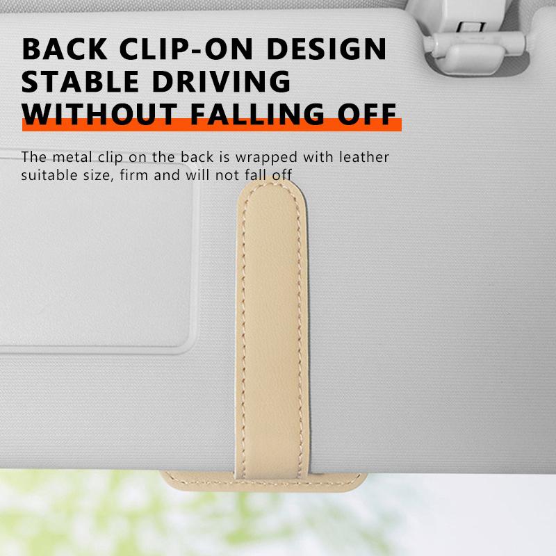 SEAMETAL Car Glasses Clip PU Leather Sun Visor Magnetic Card Ticket Holder Multifunction Sun Visor Car Accessories