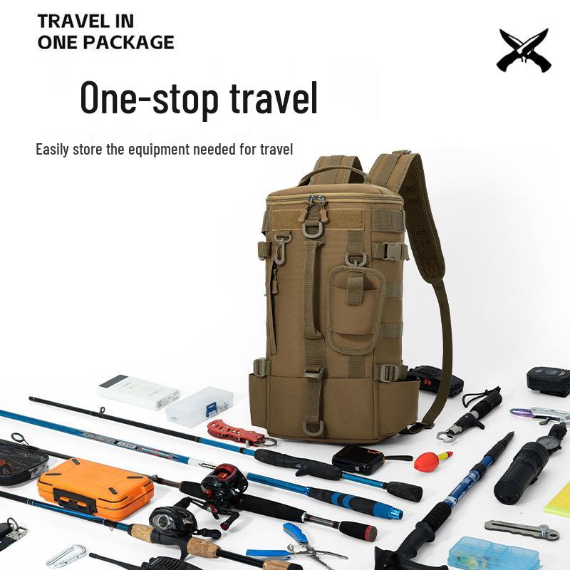 Waterproof Fishing Gear Backpack: Multifunctional Shoulder Bag for Outdoor Use