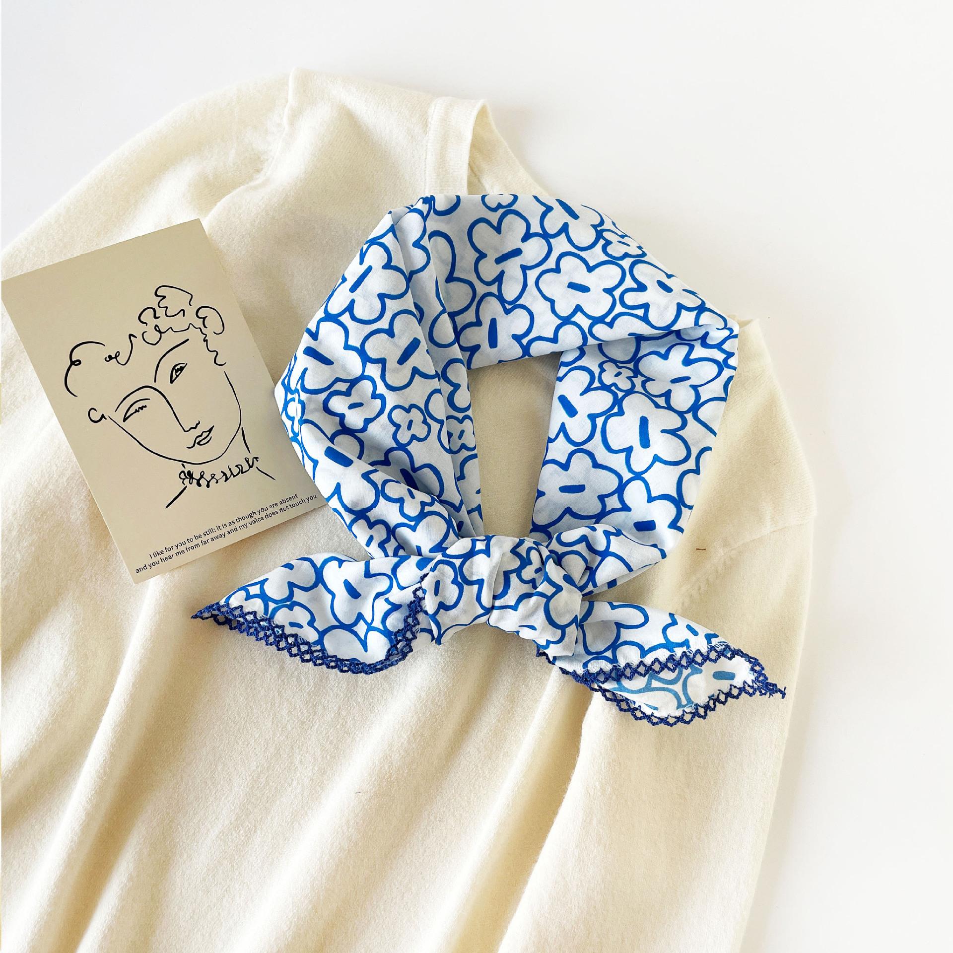 

Большая хлопковая бандана 70*70 см, повязка на голову, головной убор, защитное покрытие, шарф для волос и шеи для женщин, квадратные шарфы с цветочным принтом 70*70cm