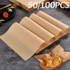50/100pc Parchment Paper Sheets Nonstick Baking Oil Proof Parchment Paper Bread Sandwiches Wrapping Paper Barbecue Snack Mat