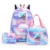 3Pcs/set Cartoon Demon Hunters Printed Backpack with Lunch Bag Pencil Case for Teenager Girl Boy Large Capacity Waterproof Bookbag Gift Mochila