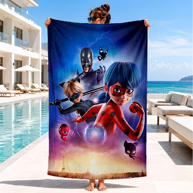 Ladybug Magic Adventure Beach Towel, Super Soft Microfiber, Perfect Gift for Her/Him, Birthday, for Pool, Beach, Travel, Decor Beach Party