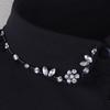 Korean Style Women's Blue Beaded Floral Decorative Collar Sweater