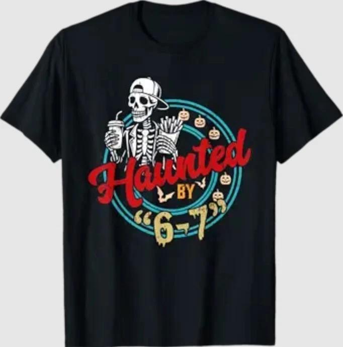 Haunted by 6 7 Funny Halloween Six Seven 67 Meme Men Women T-Shirt M