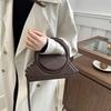 Solid Color Pu Leather Elegant Tote Bag, Versatile; Vintage Small Square Bag, Stylish Shoulder Crossbody Bag for Work Occasions