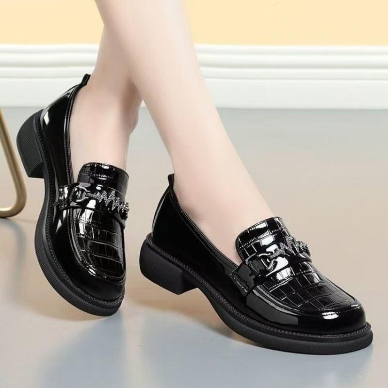 2025Spring and Autumn Hot-Selling Women's Loafers Mid-Heel Slip-On Lazy Shoes Casual Low-Top Fashion Single Shoes