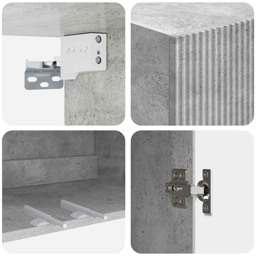 Wall Mounted Cabinet Concrete Grey 59 x 31 x 60 cm Engineered Wood