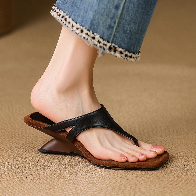 Fashion 2025 New Summer Women Slippers Open Toe Strange Style Heel Women Shoes Flip Flops Sandals Modern Slippers High Heels Sandals