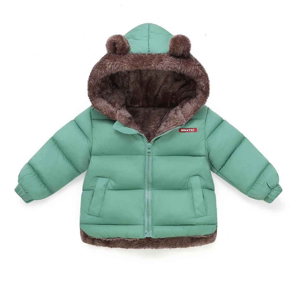 Jesień Zima Ubrania Dziecięce z Puchu i Bawełny, Niemowlęce, Średnie i Małe Dziecięce Ubrania Bawełniane, Plus Aksamit Ciepła Kurtka Bawełniana