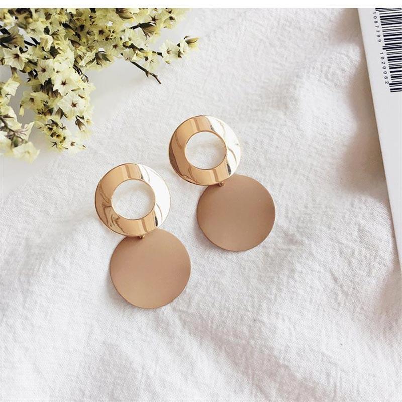 Big Statement Earrings Red Black White Gold Round Circle Oval Geometric Earrings for Women Punk Metal Earring Boho Jewelry 2020