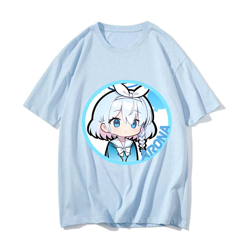 ARONA Blue Archive T-shirt Women Men Harajuku Anime Cartoon Graphic Kawaii Short Sleeve Tee Shirt Unisex Casual Y2k Clothing