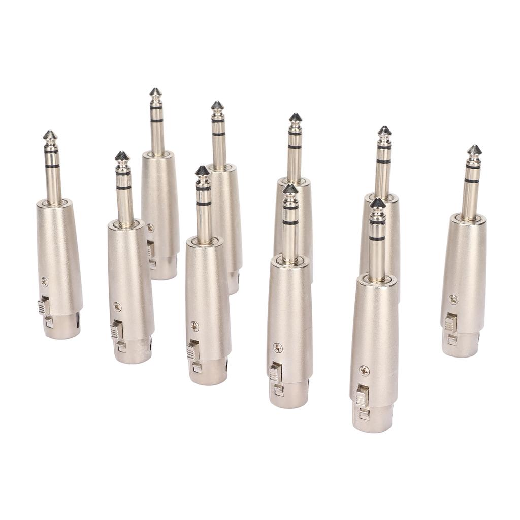 10pcs 14 TRS to XLR Female Adapter 3 Pin 6.5mm to XLR Female Stereo Balanced Connector