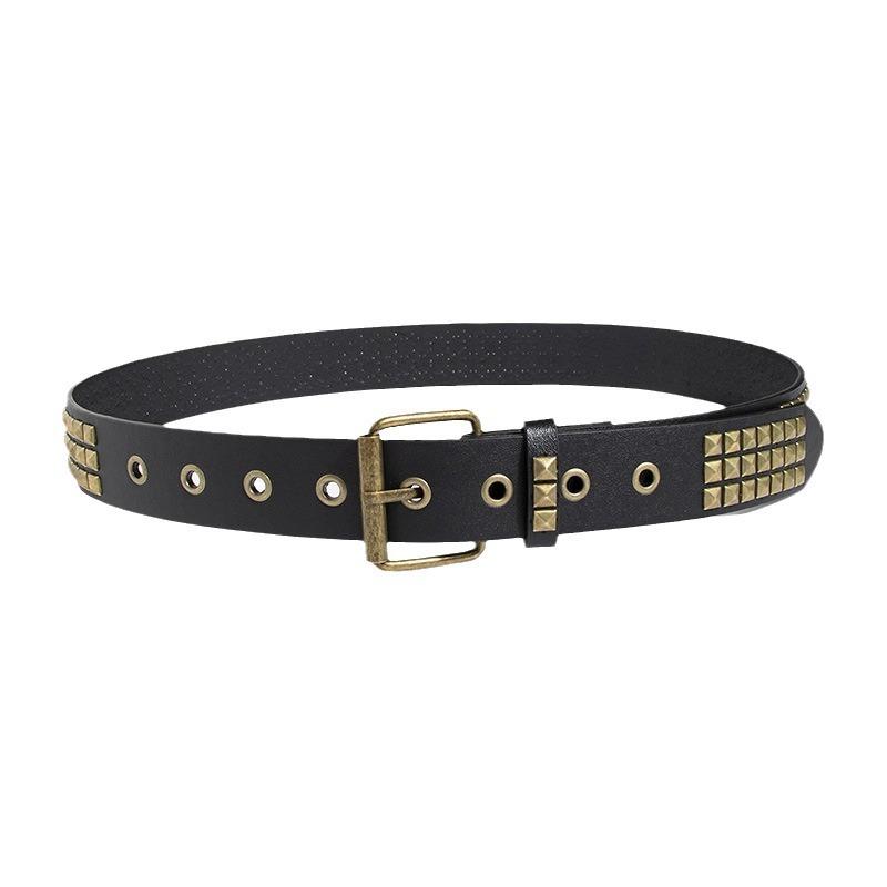 Ladies' Basic Square Studs Punk Street Style Stylish and Rustic Style Women's Belt, Eye-catching Women's Belt