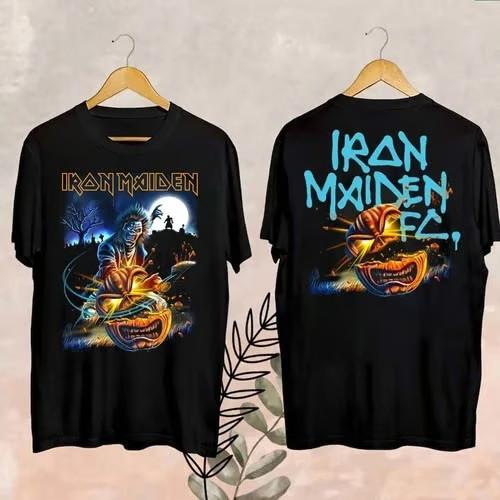 SALE- Iron Maideeen Halloween 2025 Eddie Pumpkin Slasher Two Side T-Shirt Unisex T-Shirt L