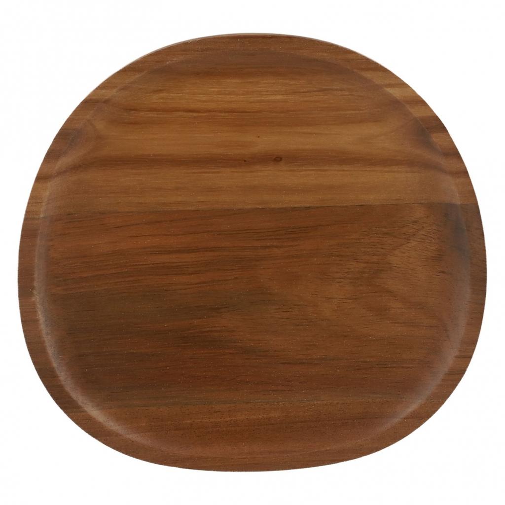 WOOD Dishes Snack Fruit Dessert Serving Tray Wooden Dinner Plate Dessert