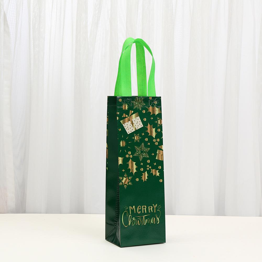 StoBag Christmas Wine Bottle Bags Gift Wrapping Bags for Sweets Luxury Designer Bags Non Woven Packaging Holiday Party Favor