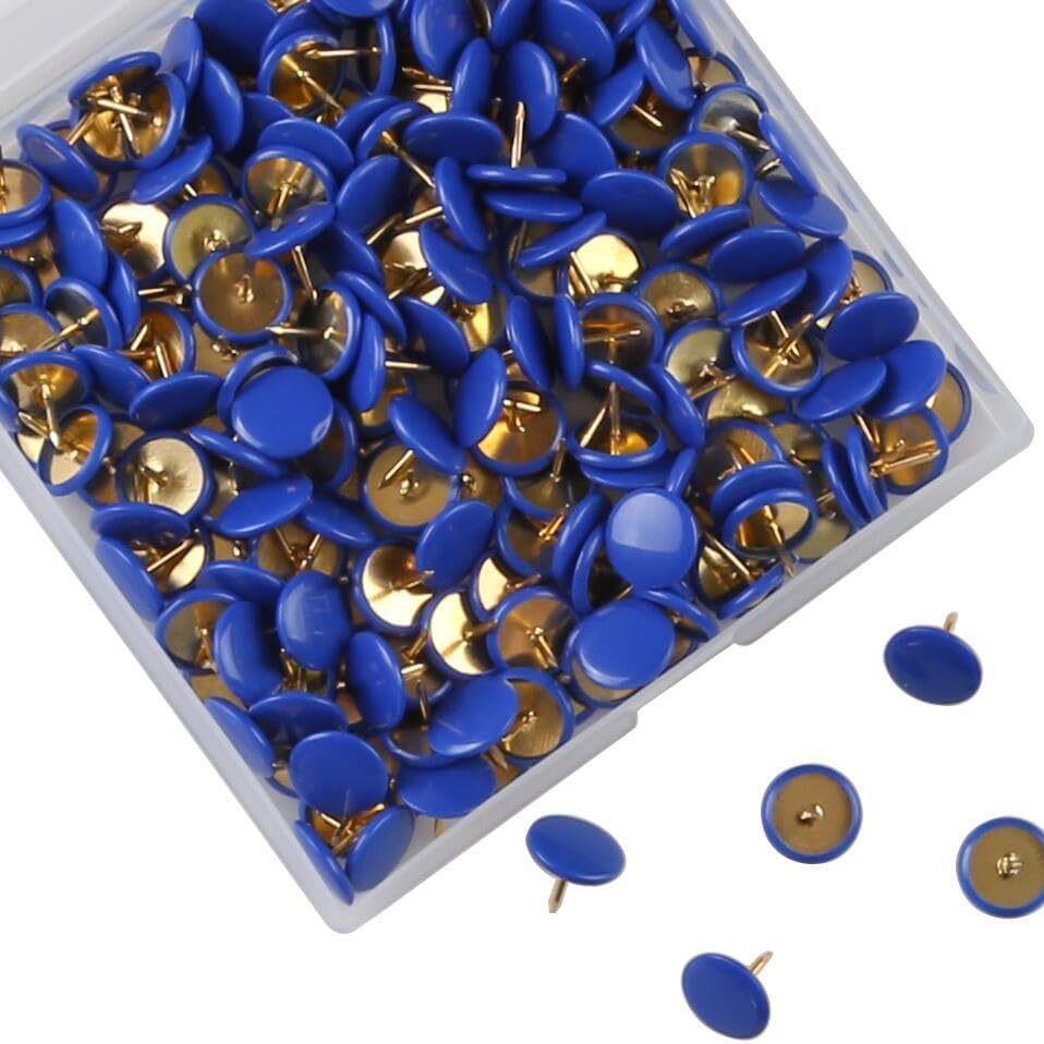 100-Piece Box of Color-Selectable Plastic-Coated T-Pins for Creative Projects, Large-Headed American Pushpins