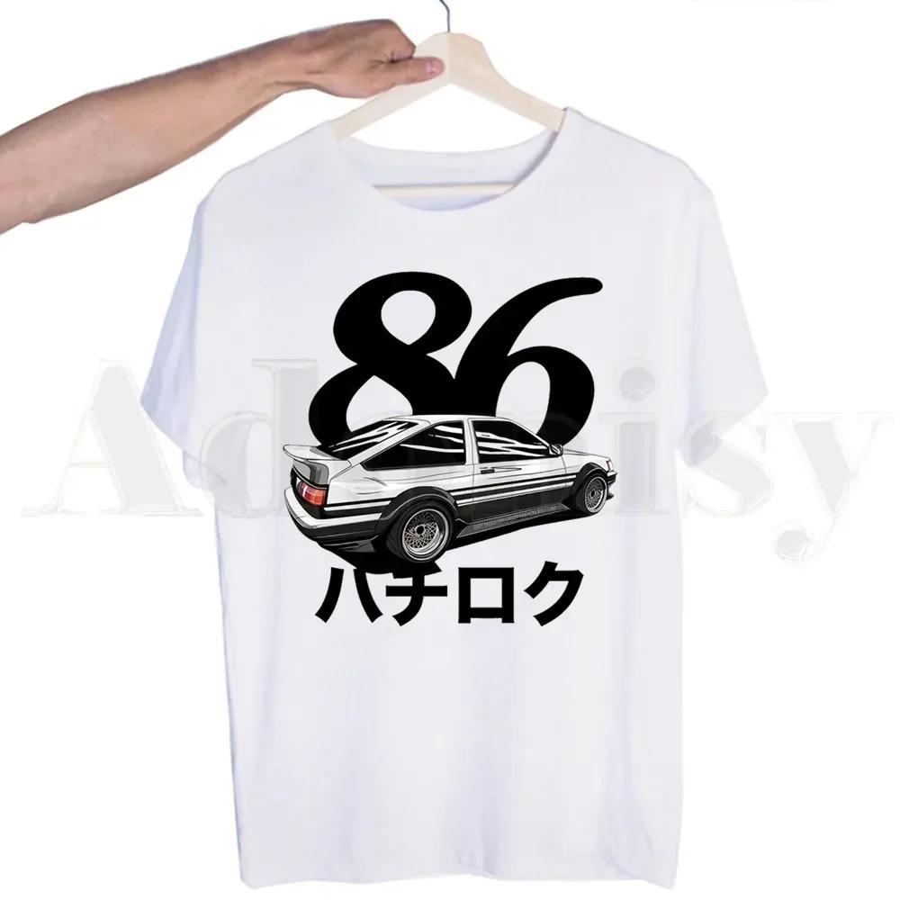 Drift AE86 Initial D 90s Fujiwara Takumi HachiRoku Tshirts Men Fashion Summer T-shirts Tshirt Top Tees Streetwear Harajuku Funny