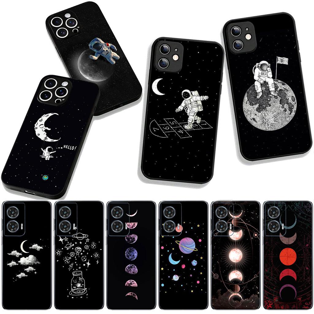 for Motorola Moto G04 G13 G14 G22 G23 G20 G32 G34 G35 G64 G82 G84 G53 G60 G72 E14 E15 E13 E22 E20 Case Sky Astronaut Moon Stars