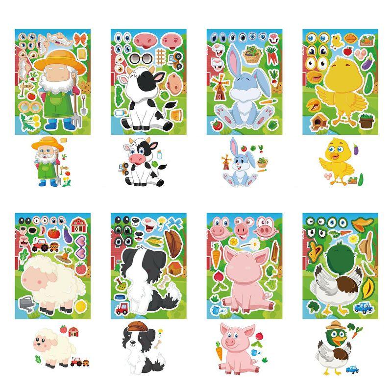 

Милые Фермерские Животные Ферма Корова Креативный Мультяшный Подбор Интерактивные Обучающие Наклейки-Пазлы Сделай Сам Наклейки Ручной Работы Farm Animal A [8]]