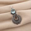 Sky Blue Topaz Gemstone 925 Sterling Silver Jewelry Women Oxidize Pendant 1.8" For Mother's Day Gift CP-45-9