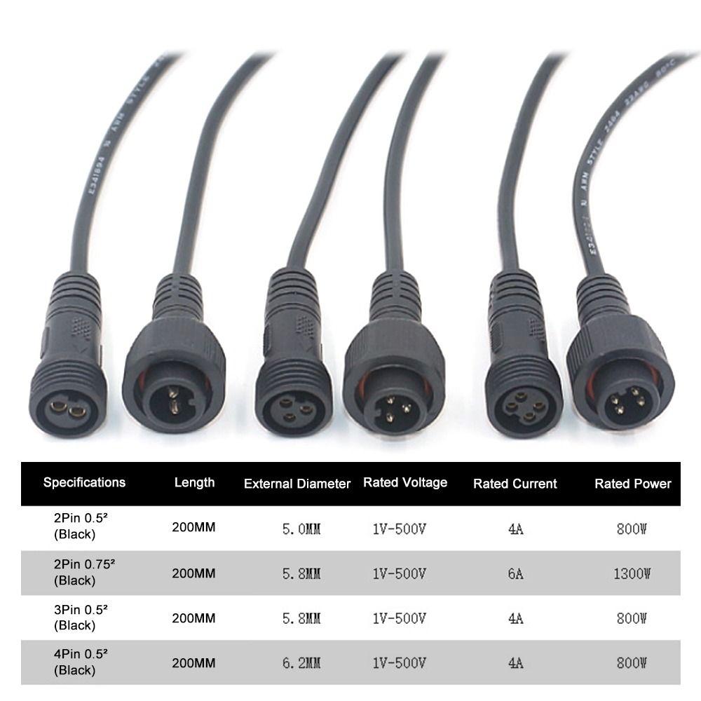 3Pin 4Pin Display Pin 2Pin3Pin4Pin Cable Waterproof Connector Line Optional Cable Base Connector