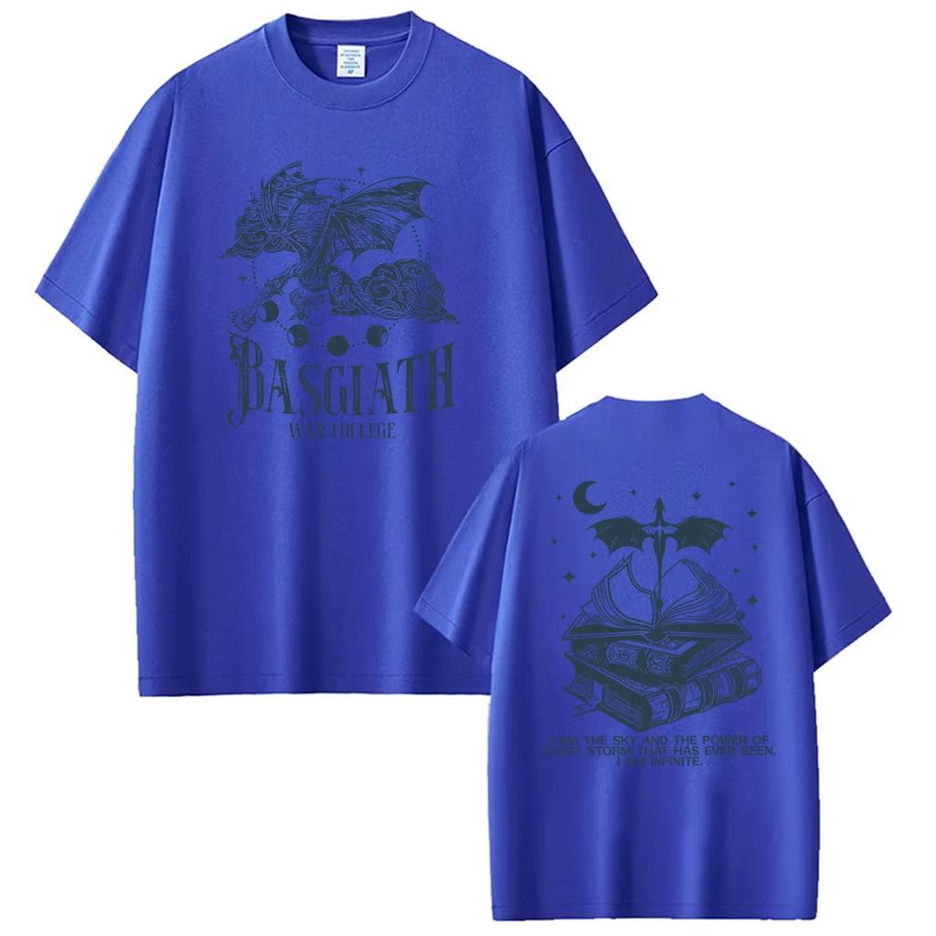 2026 Summer Fashion Trendy Tee Basgiath War College Dragon Wing Double Sides T Shirts Men Women Harajuku Clothing Fashion T-shirt