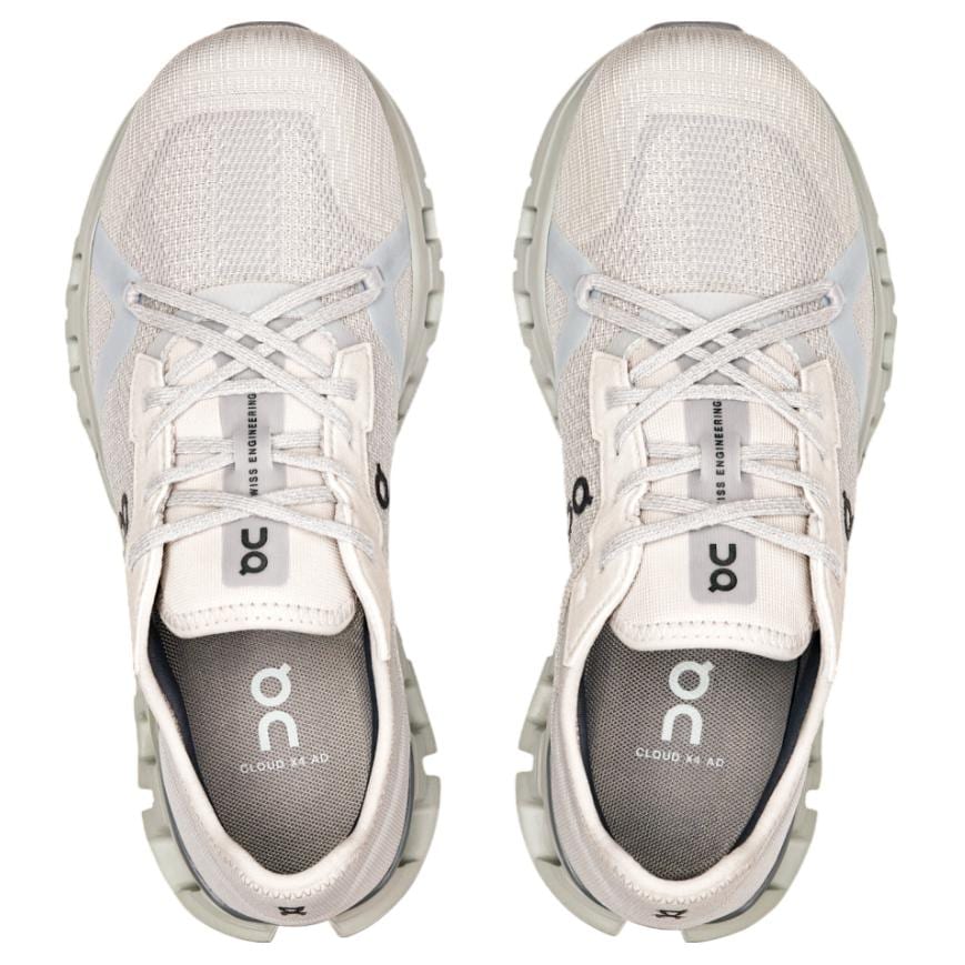 On Cloud X4 Respirant Basse Coupe Décontracté Entraînement Trajet Urbain Chaussures de Course Femme Gris Clair 3WF10173290