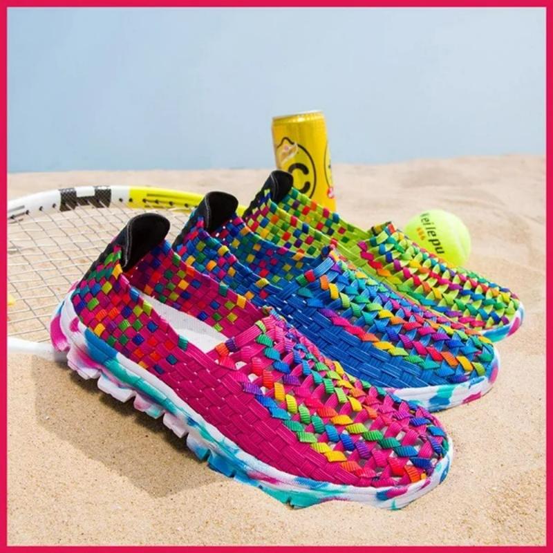 Fashion Women's Sandals Summer 2025 Sneakers Woven Shoes Sandal Womens Summer Woven Soft Sandals Casual Sport Shoes Zapatos De Mujer
