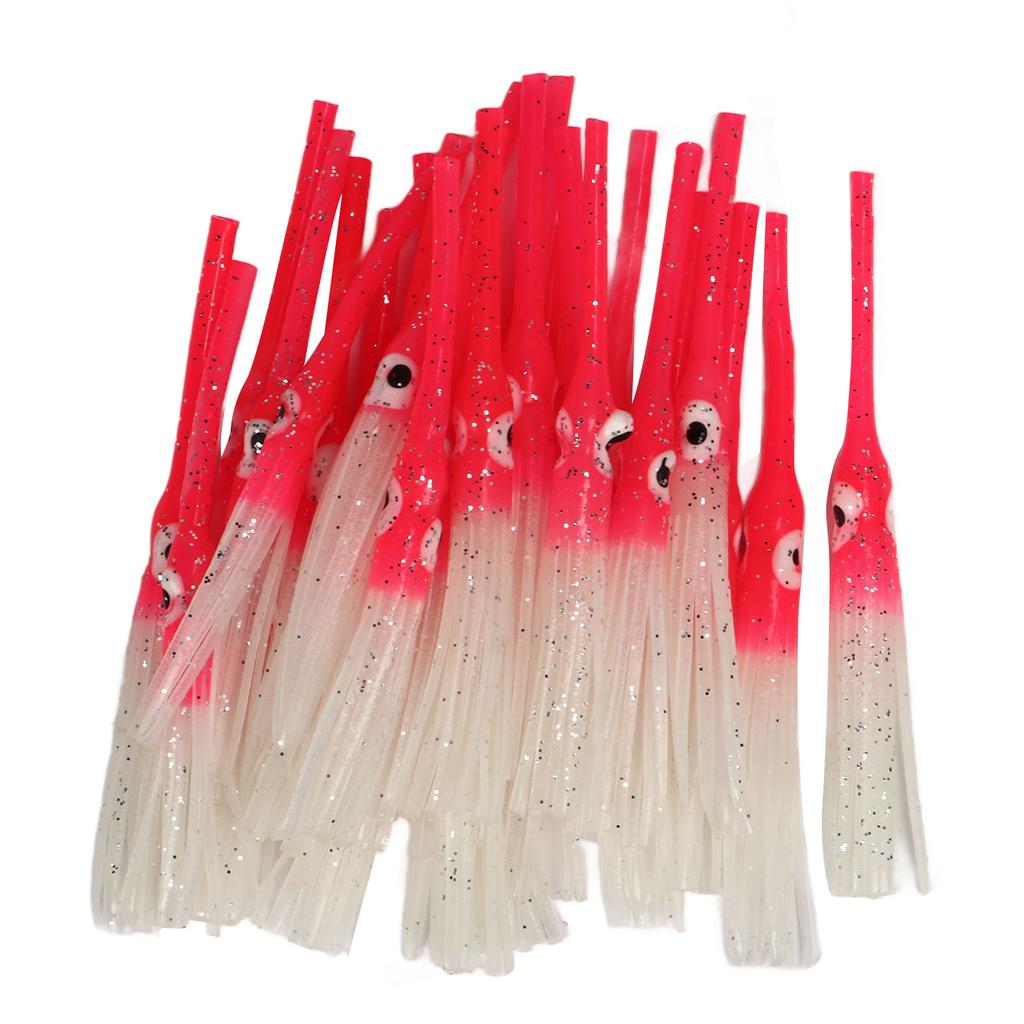 30pcs Luminous Squid Skirts Soft Artificial   Luminous Bait for Saltwater Freshwater