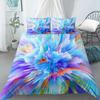 3D Tie Dye King Queen Duvet Cover Colorful Splash Ink Style Bedding Set for Kids Teens Adults Modern Art Polyester Quilt Cover