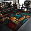 Alfombras Geométricas Abstractas Nórdicas para Sala de Estar Decoración de Felpa Hogar Retro Antideslizante Alfombra de Piso Lavable Alfombras para Dormitorio Vestidor