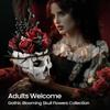 Gothic Skull Rose Bouquet Building Blocks Set Skeleton Flower Pot Bricks Toy Adult Home Decor Horror Aesthetic Gift