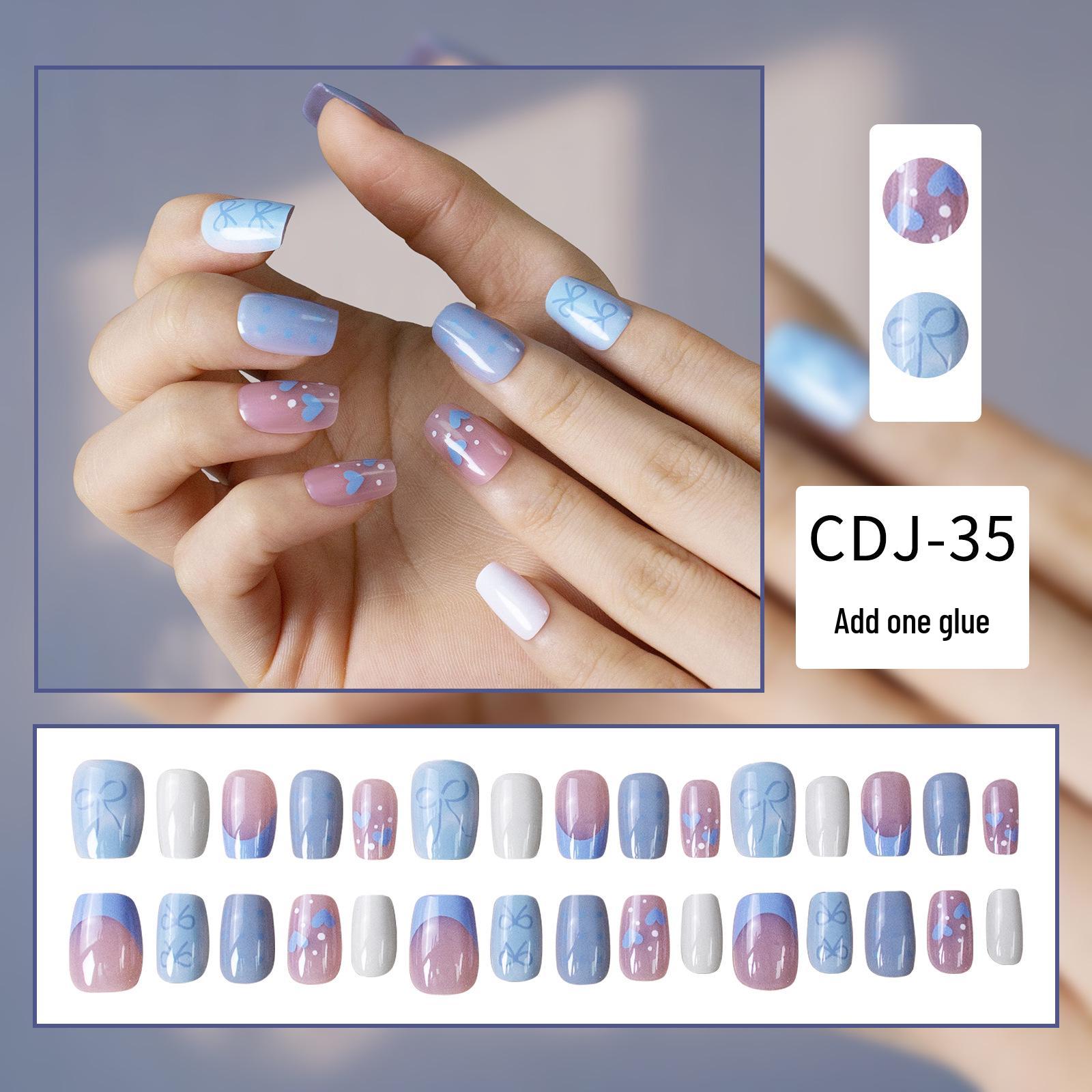 

Набор из 30 накладных ногтей с сердечками, бантиками и горошком - Летний стиль, советы для маникюра