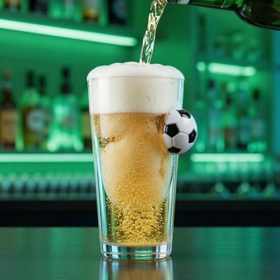 Soccer Beer Glass, Football-Shaped Glass Mug, 700ml Capacity Hot Cold Drink Glass Cup for Bar Pub Home Use