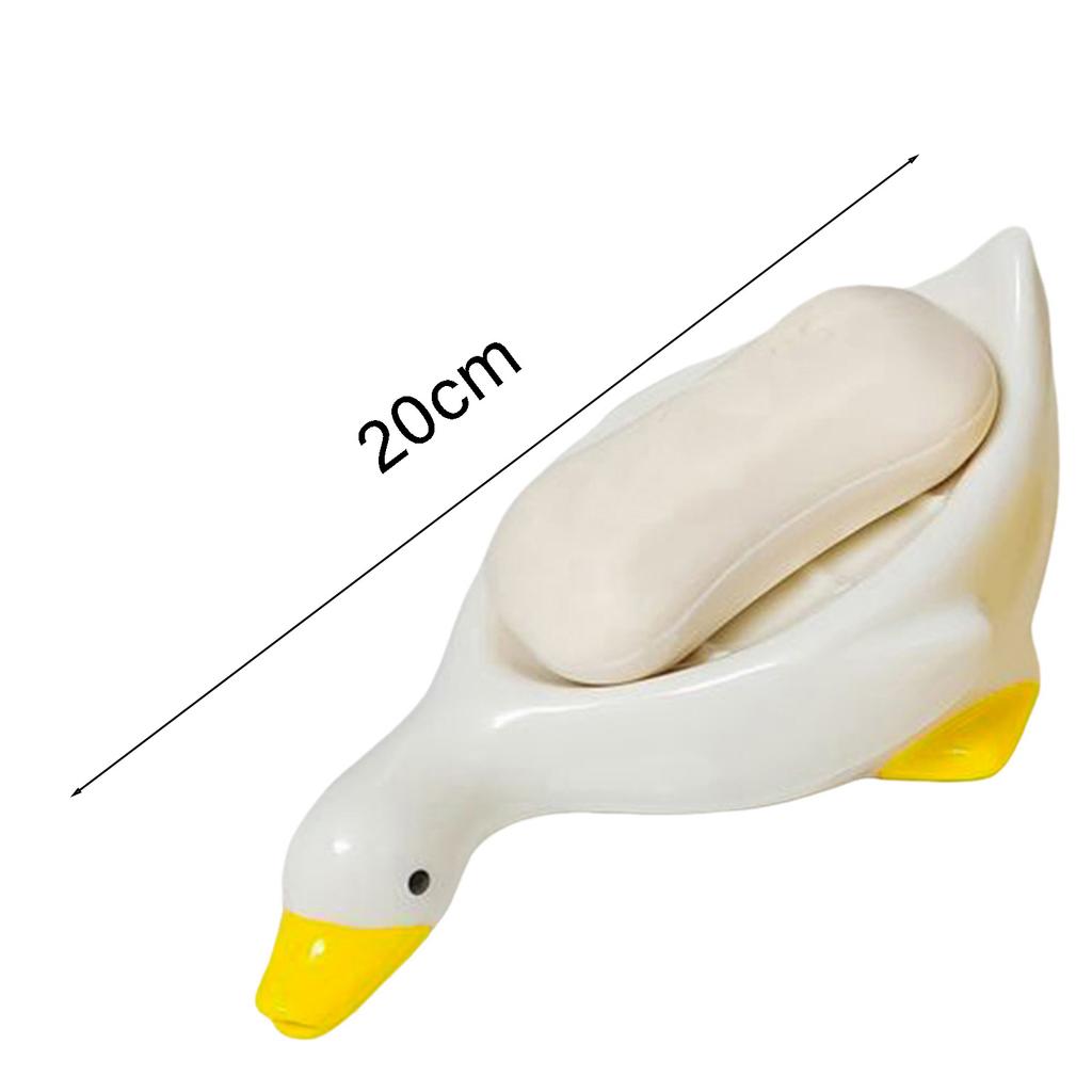 1pcs Duck Shaped Soap Holder Bathroom Decor Non Slip Soap Box With Drain Holes Fast Drying Yellow Cute Soap Dish For Sink